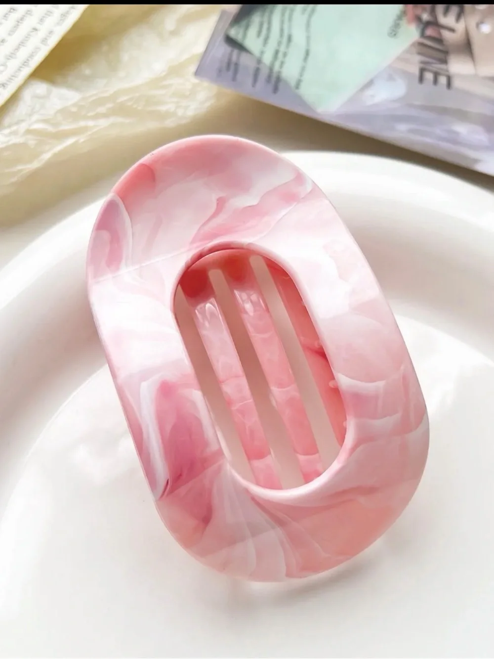 Marble  Oval Hair Claw Clip PICK 1
